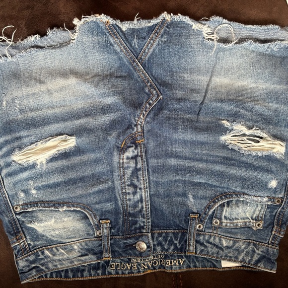 American Eagle Outfitters Distressed Denim Mini Skirt - Blue - Picture 3 of 11